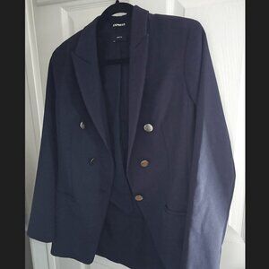 Express SUPERSOFT TWILL DOUBLE BREASTED NOVELTY BUTTON BLAZER